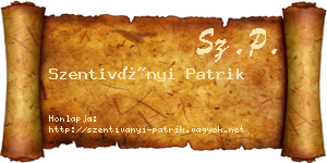 Szentiványi Patrik névjegykártya
