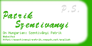 patrik szentivanyi business card